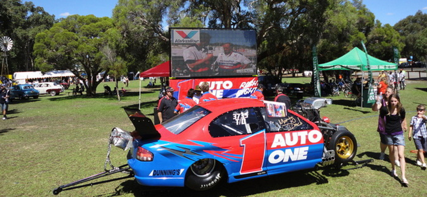 Mega Screen with Auto One Show racecar
