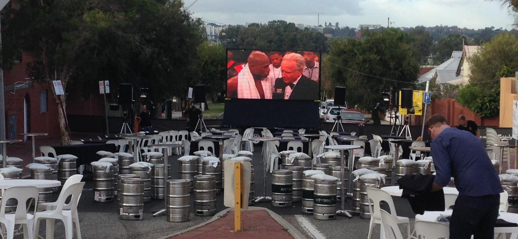 Boxing on an LED Mega Screen