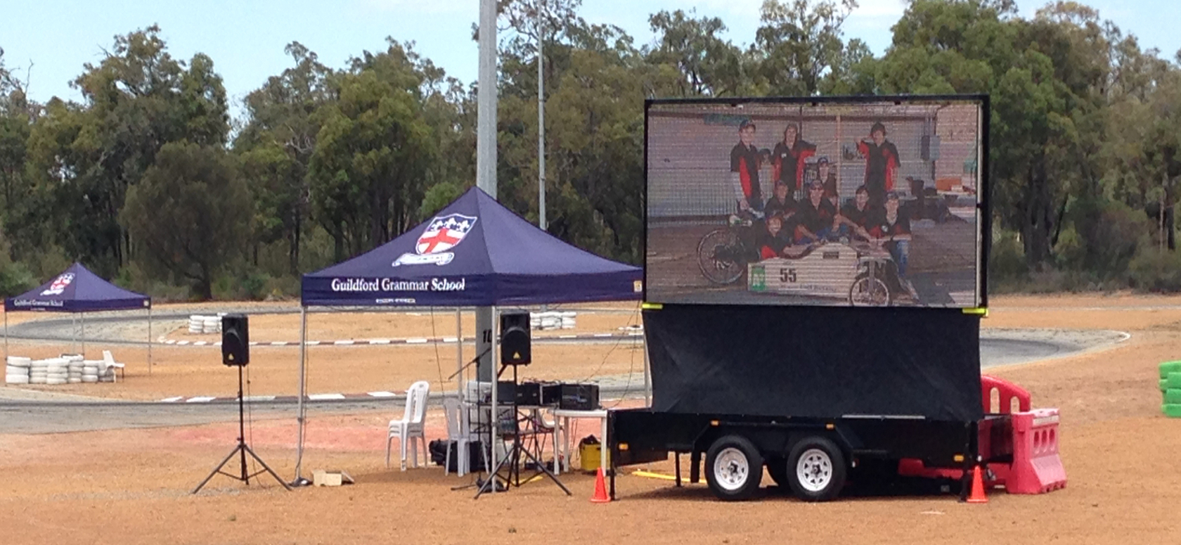 A Mega Screen used at a school event